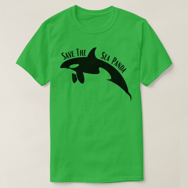 Camiseta Salve O Mar Baleia De Panda Orca (Frente do Design)