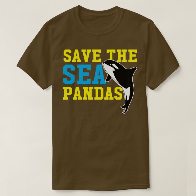 Camiseta Salve O Mar Pandas Engraçada Baleia Assassina De O (Frente do Design)