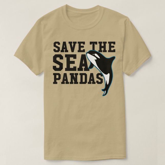 Camiseta Salve O Mar Pandas Engraçada Baleia Assassina De O (Frente do Design)
