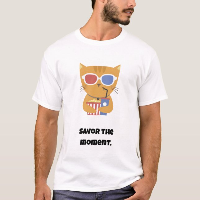 Camiseta Salve o momento/Gato Engraçado (Frente)