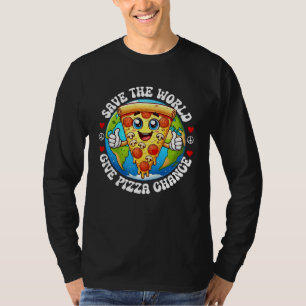 Camiseta Salve O Mundo   Dê chance à pizza Camiset