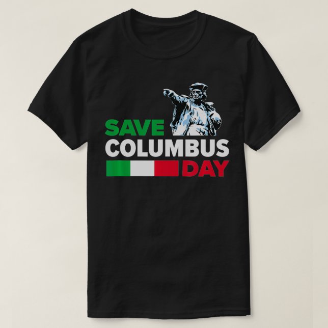Camiseta Salve o Orgulho Italiano do Dia de Colombo (Frente do Design)