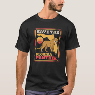 Camiseta Salve O Pantera Flórida Retro Wildlife Cougar Pre
