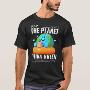 Camiseta Salve O Pense verde Do Planeta