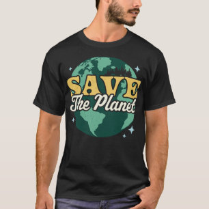 Camiseta Salve O Planeta Do Retro Ambiental Vintage Earth