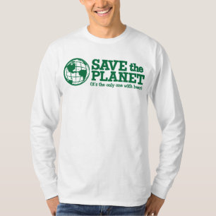 Camiseta salve o planeta - é o único com cerveja