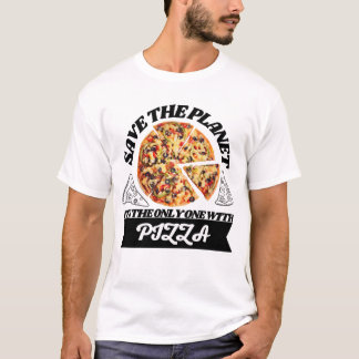 Camiseta Salve o planeta é o único com pizza