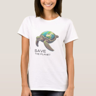 Camiseta Salve o planeta - Sea Turtle Earth Edition
