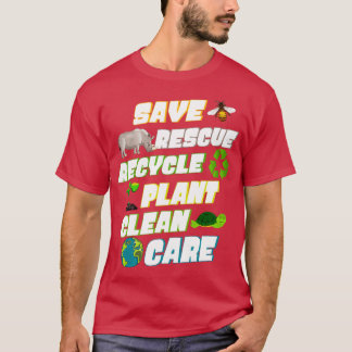 Camiseta Salve o Reciclar de resgate da planta de tratament