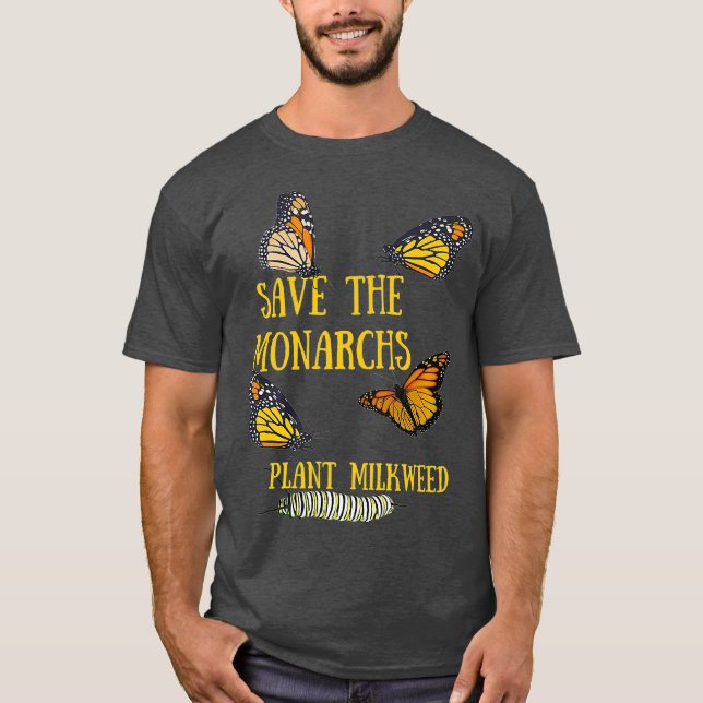 Camiseta Salve o sobrevoo da borboleta Milkweed da fábrica  (Frente)