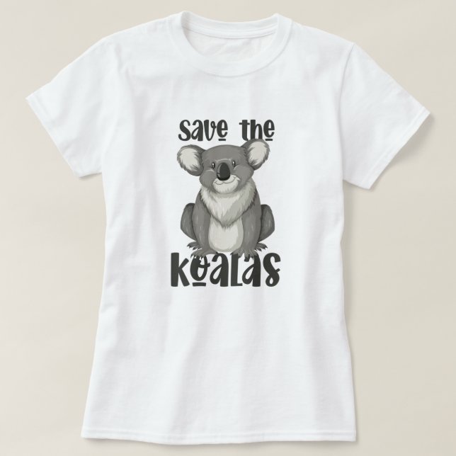 Camiseta Salve o T-Shirt de Koalas (Frente do Design)
