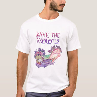 Camiseta Salve os Axolotls,Axolotl,Salamander T-Shirt
