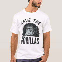 Camiseta Salve os Gorilas Gorilla Ameaçados de Extinção