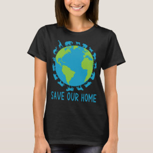Camiseta Salve os nossos animais domésticos, conservação da