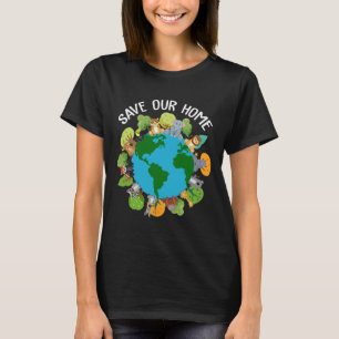 Camiseta Salve os nossos animais domésticos, conservação da
