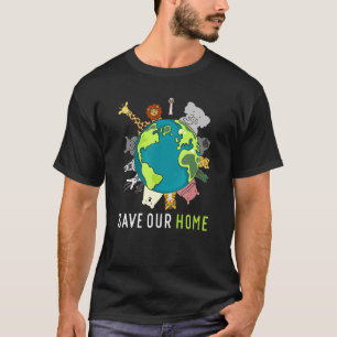 Camiseta Salve os nossos animais domésticos, conservação da