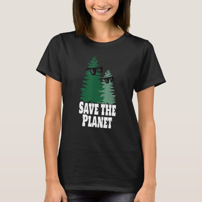 Camiseta Salve os óculos de sol das árvores planetas (Frente)
