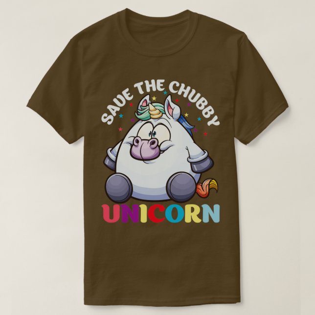 Camiseta Salve os presentes engraçados do Chubby Unicorn pa (Frente do Design)