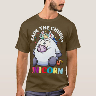 Camiseta Salve os presentes engraçados do Chubby Unicorn pa