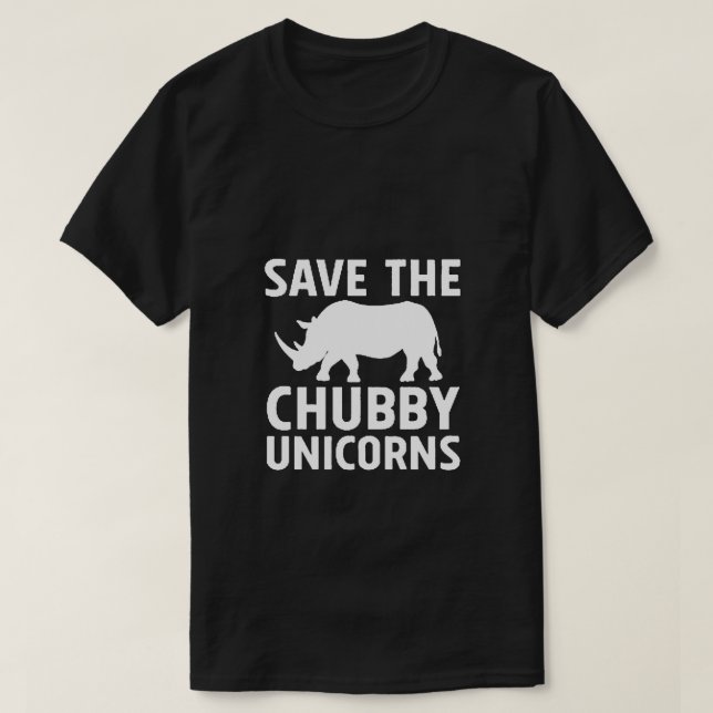 Camiseta salve os unicórnios chubby (Frente do Design)
