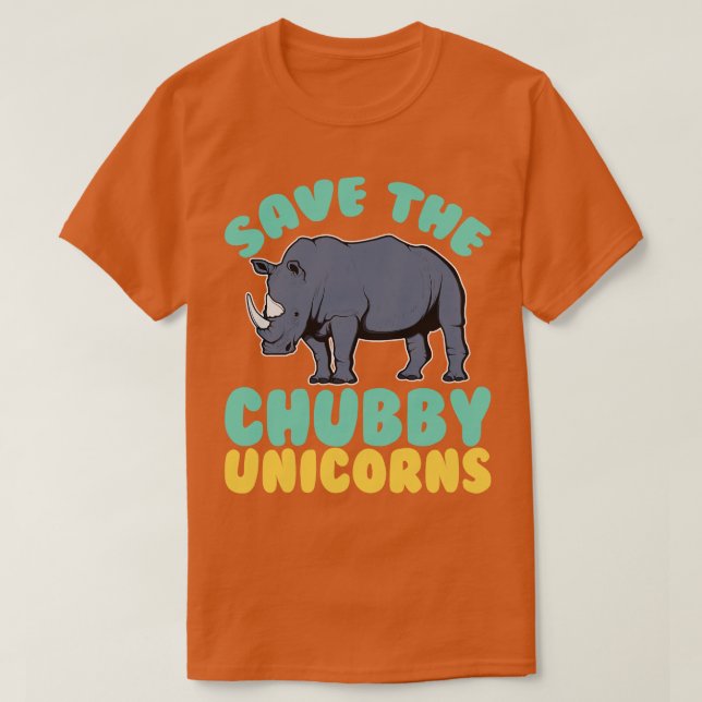 Camiseta Salve Os Unicórnios Chubby (Frente do Design)
