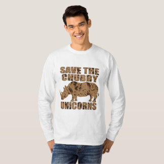 Camiseta Salve os Unicórnios do Chubby - Salve o Rinoceront