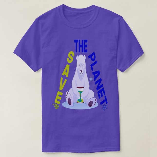Camiseta Salve os ursos polares Salve o planeta (Frente do Design)