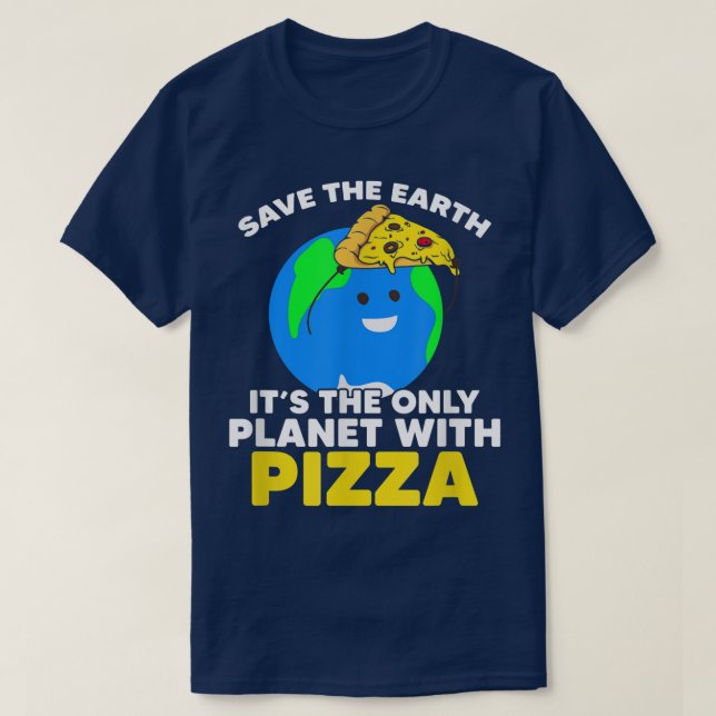 Camiseta Salve Planet Pizza Planeta Terra Planeta Ambiente  (Frente do Design)