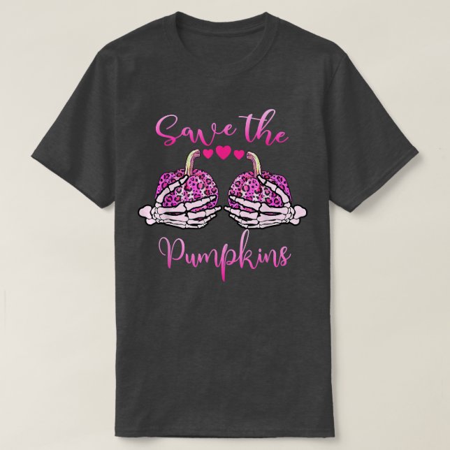 Camiseta Salve seu Cancer de mama de abóboras - Hallow (Frente do Design)