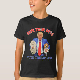 Camiseta Salve Seus Animais Vote No Trump Eleição EUA Citaç