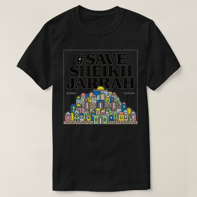 Camiseta salve sheik jarrah Amigos de AlAqsa (Frente do Design)