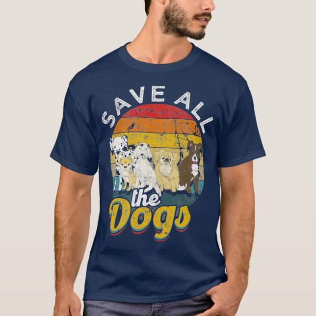 Camiseta Salve todos os cães - Resgate e salve todos os cãe (Frente)