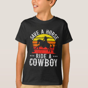 Camiseta Salve Um Cavalo De Um Vaqueiro Rodeio Ocidental