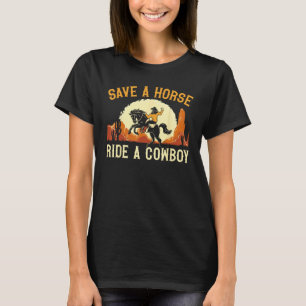 Camiseta Salve Um Cavalo Monte Um Cowboy Rodeio Ocidental D