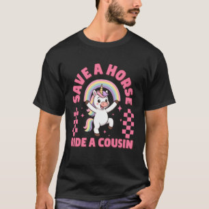 Camiseta Salve Um Cavalo Monte Um Primo Piada Inadequada Ad