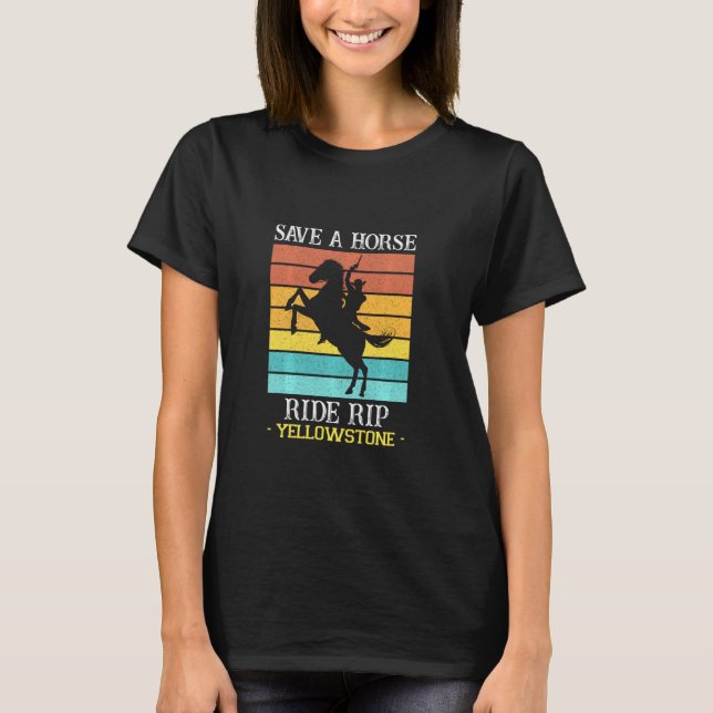 Camiseta Salve um Cavalo Rip Yellowstone Montana Engraçado (Frente)