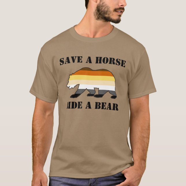 Camiseta Salve Um Cavalo Um Urso Gay (Frente)