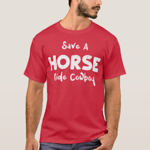 Camiseta Salve um Cowboyeas de Corrida de Cavalo