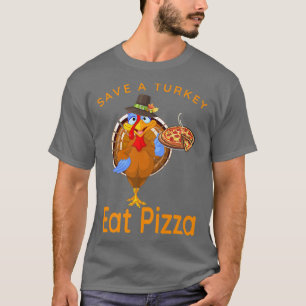 Camiseta Salve Um Engraçado Peregrino Comendo Pizza Adulto 