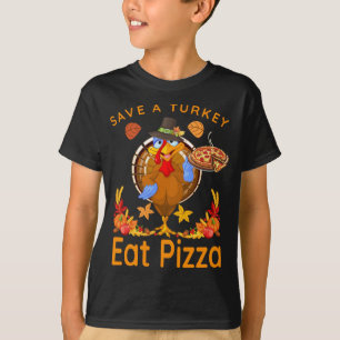 Camiseta Salve um engraçado peregrino da Turquia coma pizza