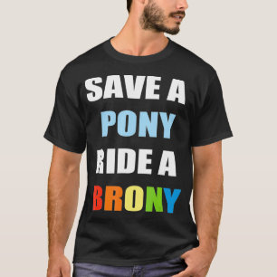 Camiseta Salve Um Pôneo Andando Um Bronny Engraçado