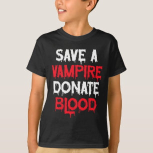 Camiseta Salve Um Vampiro Doando O Figurino Do Halloween