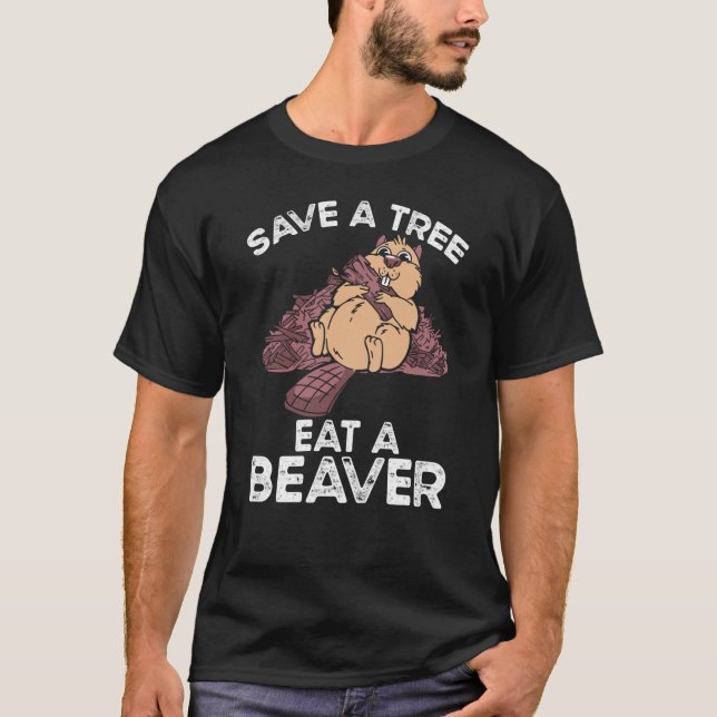 Camiseta Salve Uma Árvore Comendo Um Protetor (Frente)