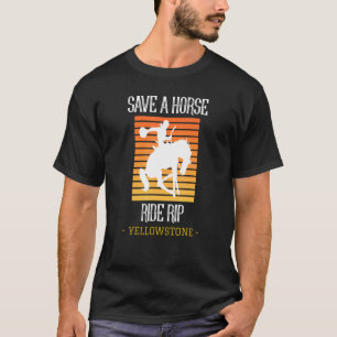 Camiseta Salve uma corda de cavalo Rip Yellowstone Montana