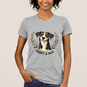 Camiseta Salve Uma Vida Adote um Cachorro Ilustração Vintag