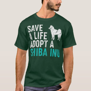 Camiseta Salve uma vida adote um cão resgate Shiba inu