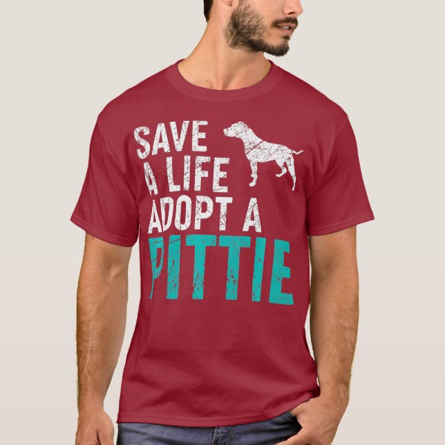 Camiseta Salve uma vida adote um salvamento do cão Propriet (Frente)