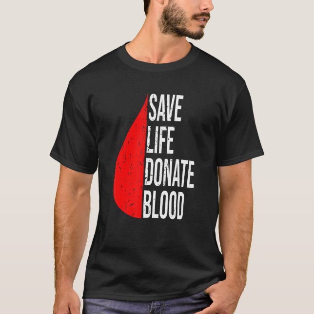 Camiseta Salve Uma Vida Doe Sangue Plasma e Doador de Sangu (Frente)