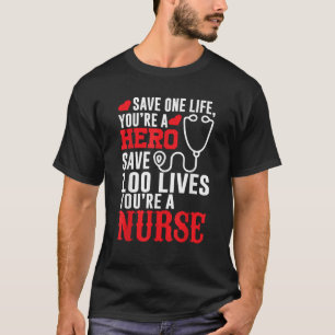 Camiseta Salve uma vida Você é um herói Salvar 100 vidas Vo