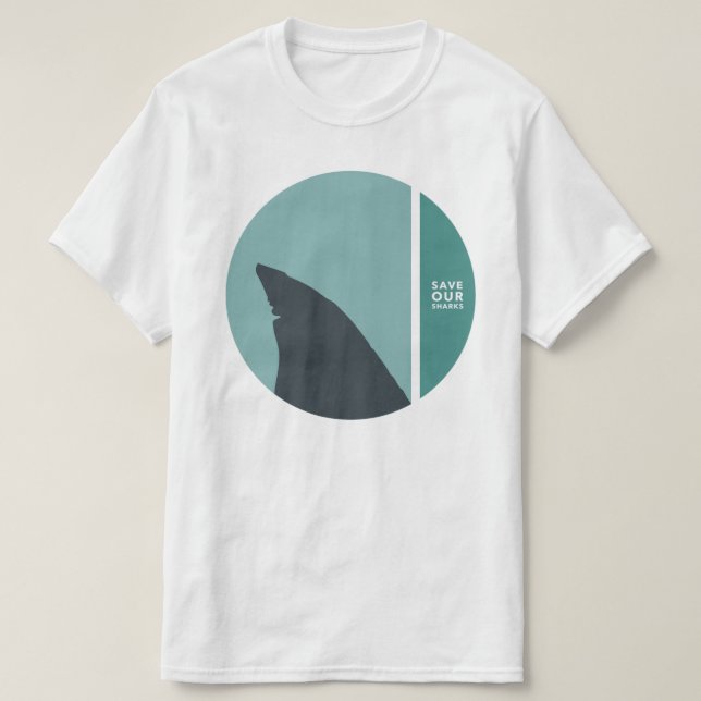 Camiseta salvem nossos círculos de tubarões (Frente do Design)